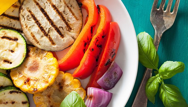 vegetales asados elote berenjena cena dieta