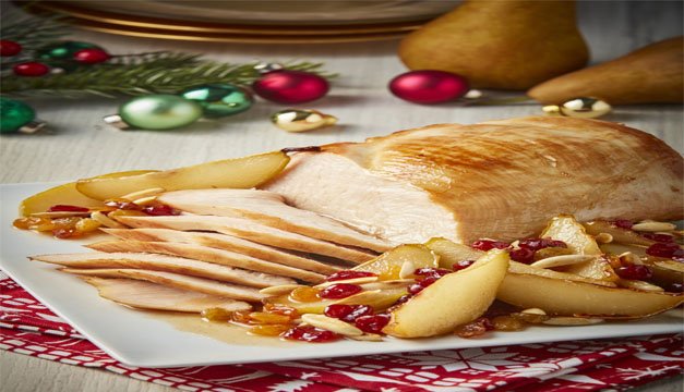 Pechuga de pavo con peras