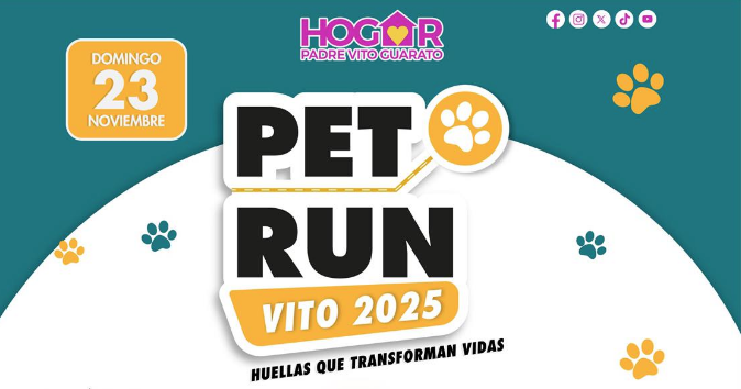 Corre, camina y disfruta en familia junto a tu mascota mientras apoyas al Hogar Padre Vito Guarato.
